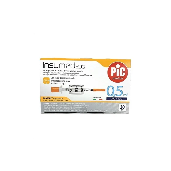 Pic Insumed Insulin Syringe 0.5ml Gauge 29 x 12.7mm - Pack of 30