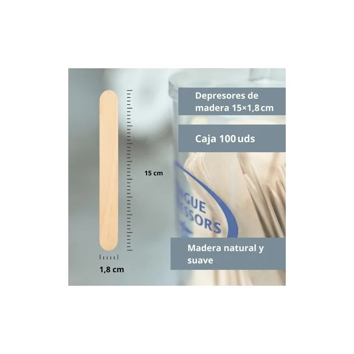 KLMED Wooden Tongue Depressors 100 Units 15 x 1.8 cm