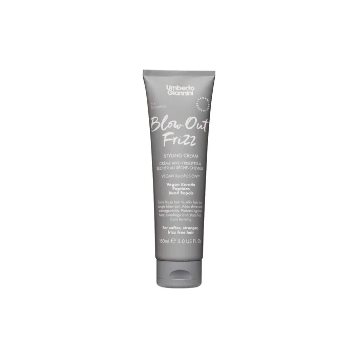 Umberto Giannini Blow Out Frizz Hair Styling Cream with Heat Protection 230°C Vegan Keratin Bond Repair Formula 150ml