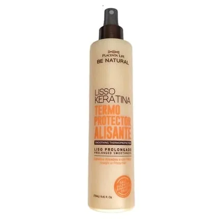 Placenta Life Be Natural Lisso Keratina Smoothing Thermoprotector for Straight or Frizzy Hair 250ml 8.45 fl oz