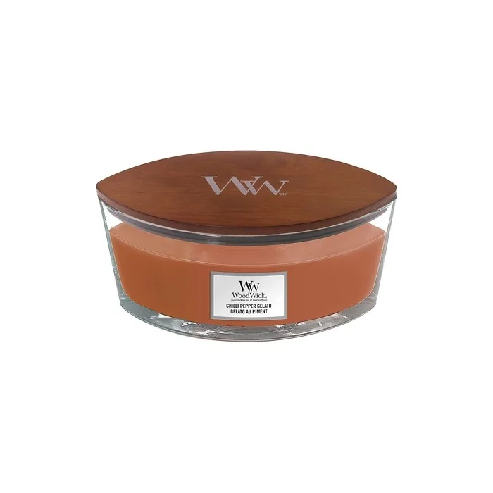 Woodwick Ellipse Scented Candle with Crackling Wick Chilli Pepper Gelato 50 Hours Burn Time