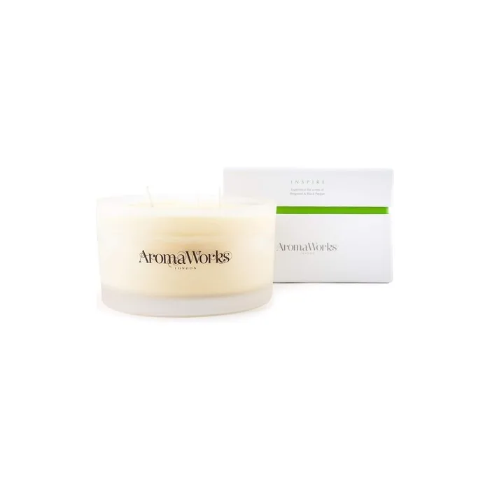 Aromaworks - Inspire Candle 3 Wick - Bergamot And Black Pepper - Soy Wax