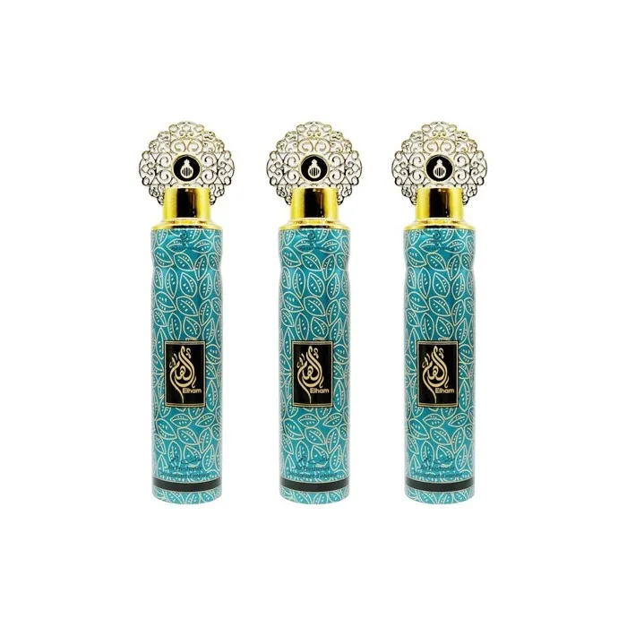Arabiyat Elham Air Freshener Spray 300ml Turquoise and Gold Design