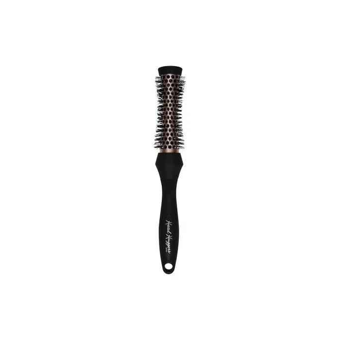 Denman X-Small Thermo Ceramic Hourglass Hot Curl Brush for Blow-Drying, Straightening, Defined Curls, Volume and Root-Lift Rose Gold and Black