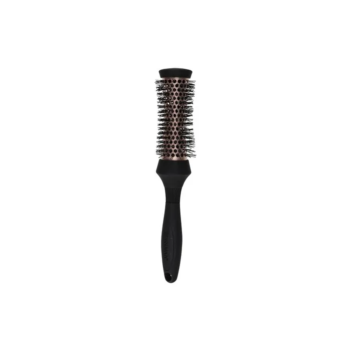 Denman Thermo Ceramic Hourglass Hot Curl Brush for Blow-Drying, Straightening, Defined Curls, Volume & Root-Lift - Rose Gold & Black