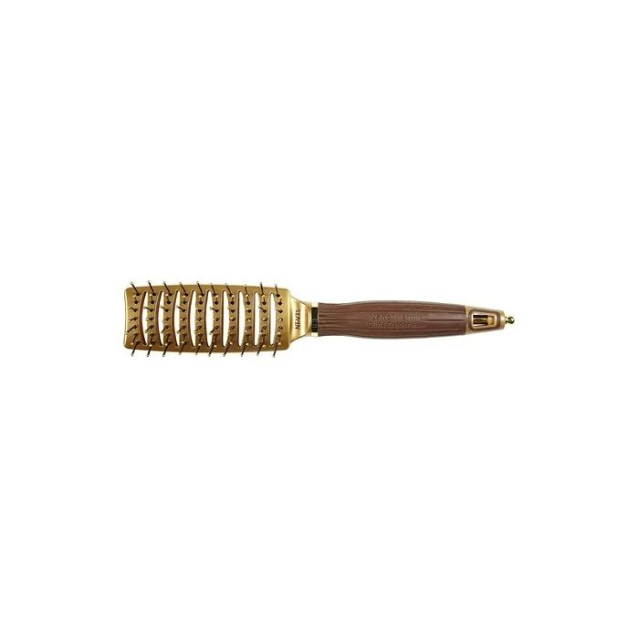 Olivia Garden NanoThermic Styler Vent Hair Brush with Anti-Bacterial Ceramic and Tourmaline-Ion Bristles 7 Rows