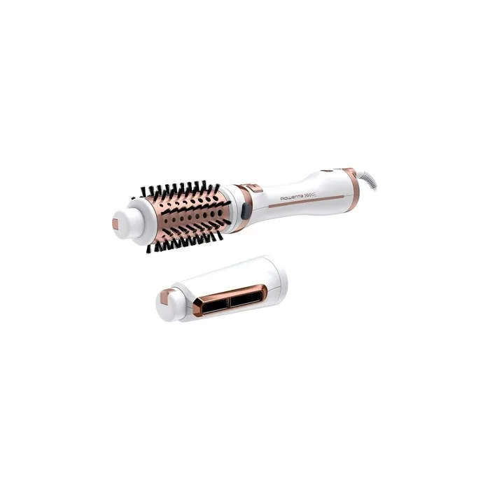 Rowenta CF9720 Brush Activ' Ultimate Care Rotating Hot Air Brush 2-in-1 Styling with Ceramic Coating and Ion Booster Technology Styling Nozzle Innovative Flip Function White/Rose Gold