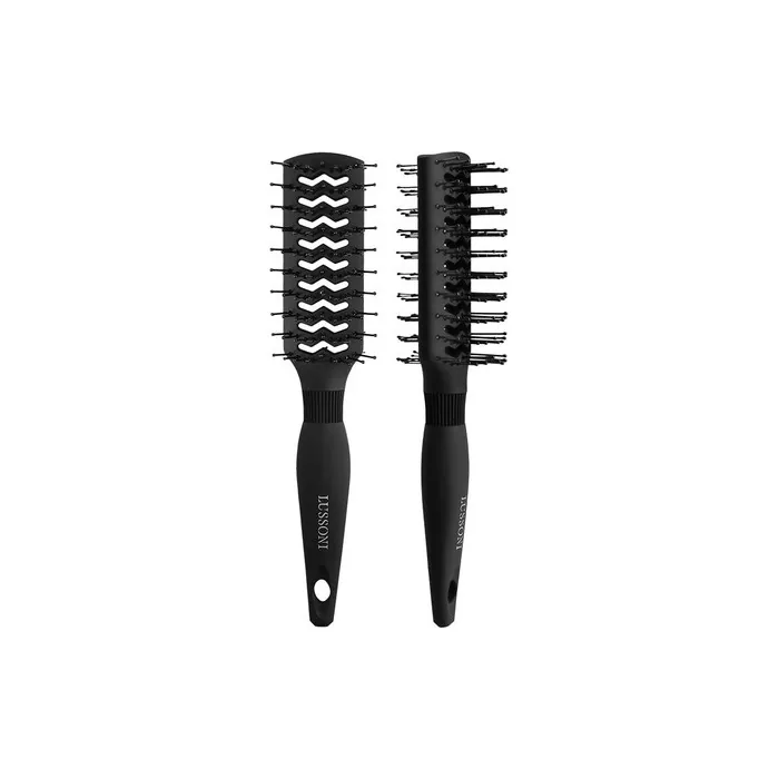 TB Tools for Beauty T4B Lussoni DuoVent Brush Professional Double-Sided Styling Hairbrush for Very Short Hair Detangling Brush Antistatic Black