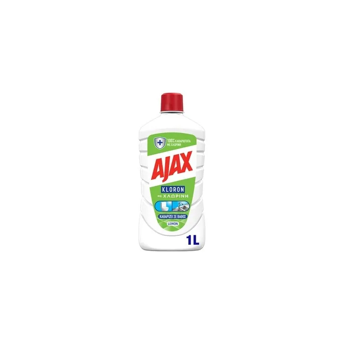 Ajax Kloron Household Disinfectant Cleaner With Bleach Lemon Scent 1 Liter