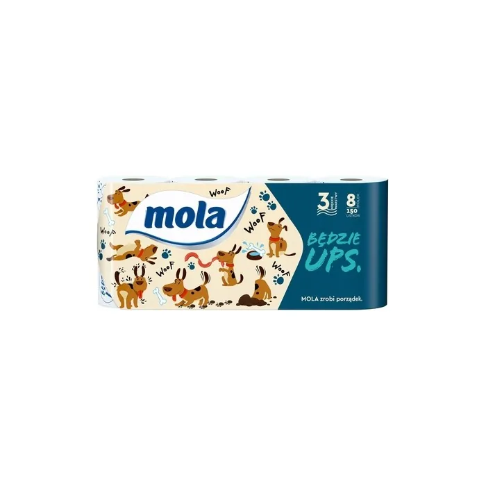 Mola Toilet Paper 3ply Ups 8 Rolls