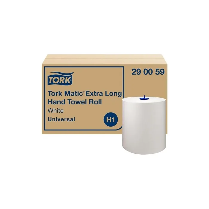 Tork Matic Extra Long Hand Towel Roll Universal Refills for H1 System - White