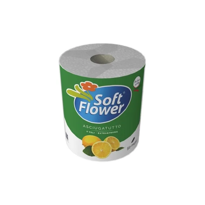 Soft Flower Mega 50 Mt Limone Paper Towel