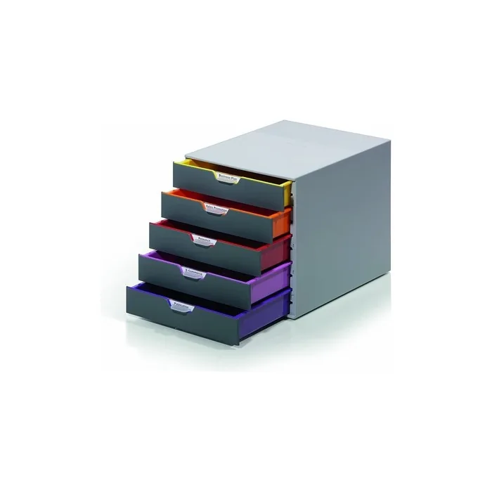 Durable Varicolor 5 Drawer Desktop Document Storage Unit A4 Grey