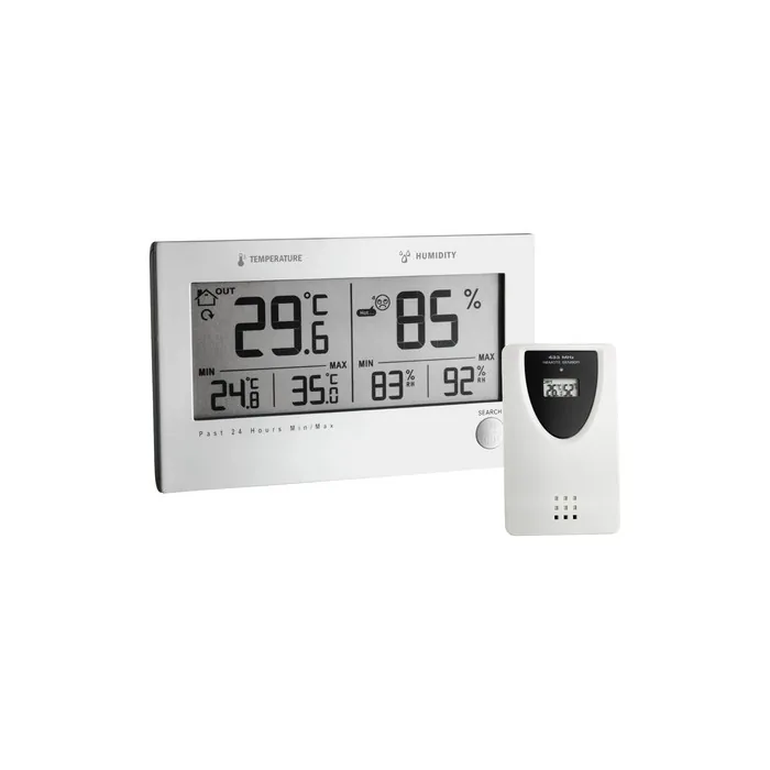 Tfa Dostmann Wireless Thermometer Hygrometer Twin Plus 303049 Silver