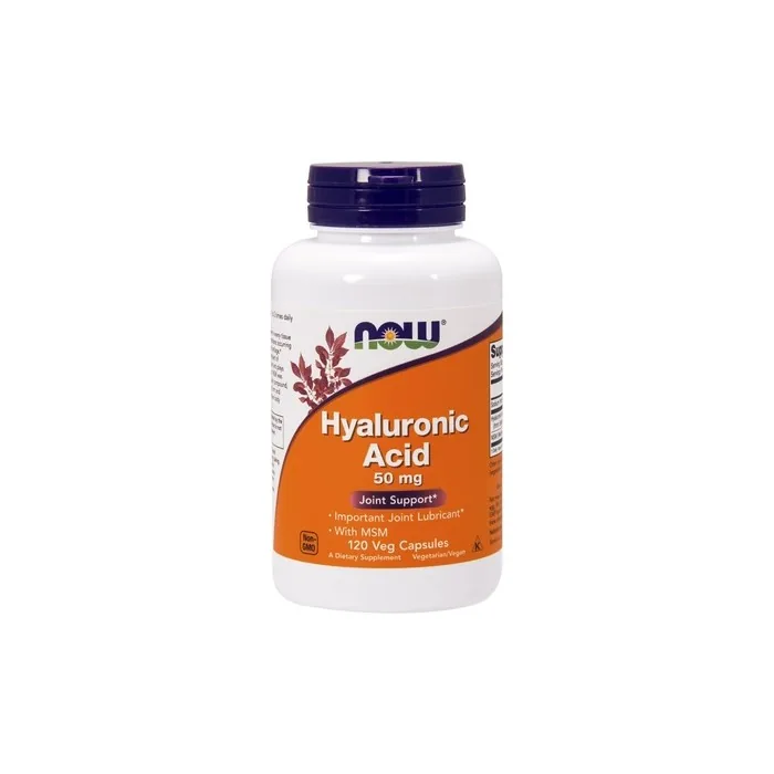 NOW Foods Hyaluronic Acid with MSM 50mg 120 Vegetarian Capsules