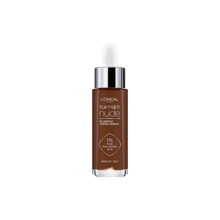 L'Oreal Paris True Match Nude Plumping Tinted Serum with 1% Hyaluronic Acid Shade 10-12 Very Deep