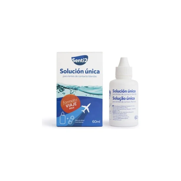 Hygiene Senti2 Unisex Solution with Hyaluronic Acid and Contact Lens Case 60ml