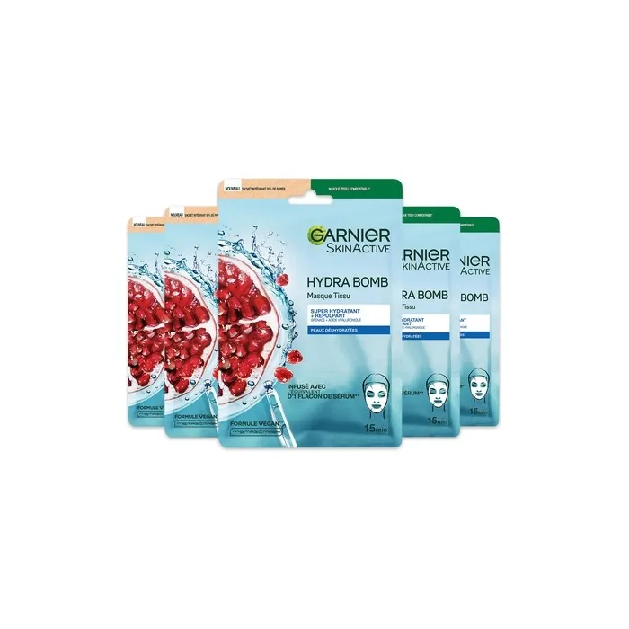 Garnier Skinactive Hydra Bomb Super Hydrating Replumping Tissue Mask Set Of 5 X 28 Ml
