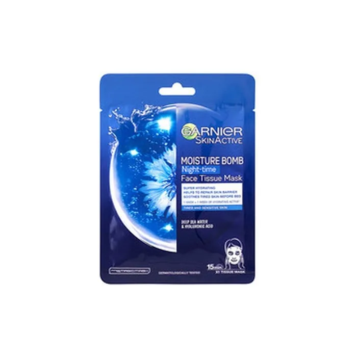 Garnier Moisture Bomb Nighttime Face Tissue Mask Moisturizing Regenerating Night Textile Mask