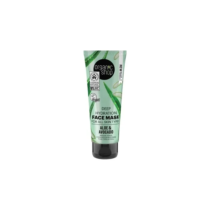 Organic Shop Aloe Facial Mask Deep Hydration All Skin Types 75ml
