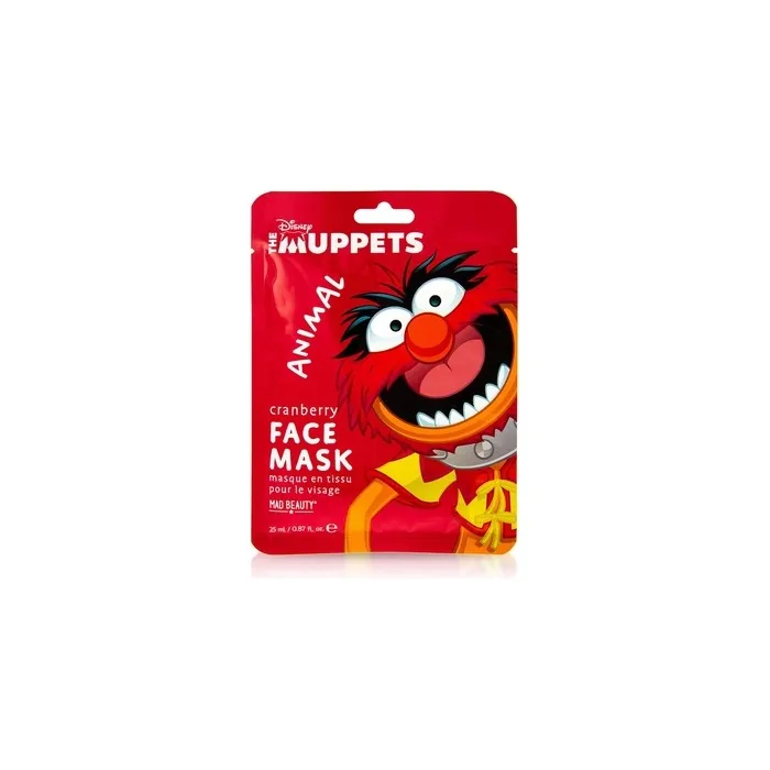 MAD Beauty Disney Muppet Animal Face Mask Moisturizing and Refreshing Sheet Mask with Cranberry Extract 30g