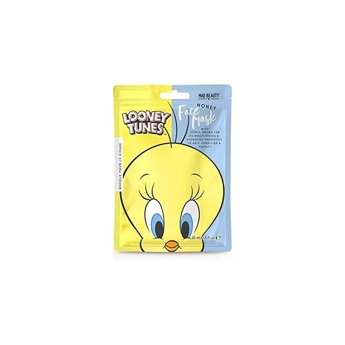 MAD Beauty Disney Looney Tunes Tweety Face Mask Moisturizing and Relaxing Sheet Mask for Nourished Skin and a Beautiful Complexion
