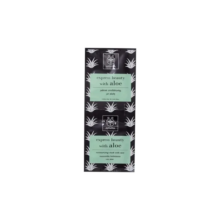 Apivita Beauty Express Moisturizing And Refreshing Face Mask With Aloe 2x8ml