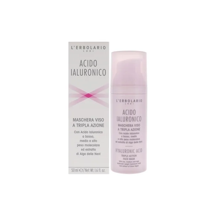 Lerbolario Hyaluronic Acid Triple Action Face Mask for Unisex 1.6 Oz