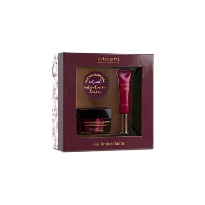 Atashi Antioxidant Hydrating Facial Ritual Set of 2 - Moisturizing Cream SPF15 and Eye Contour Treatment