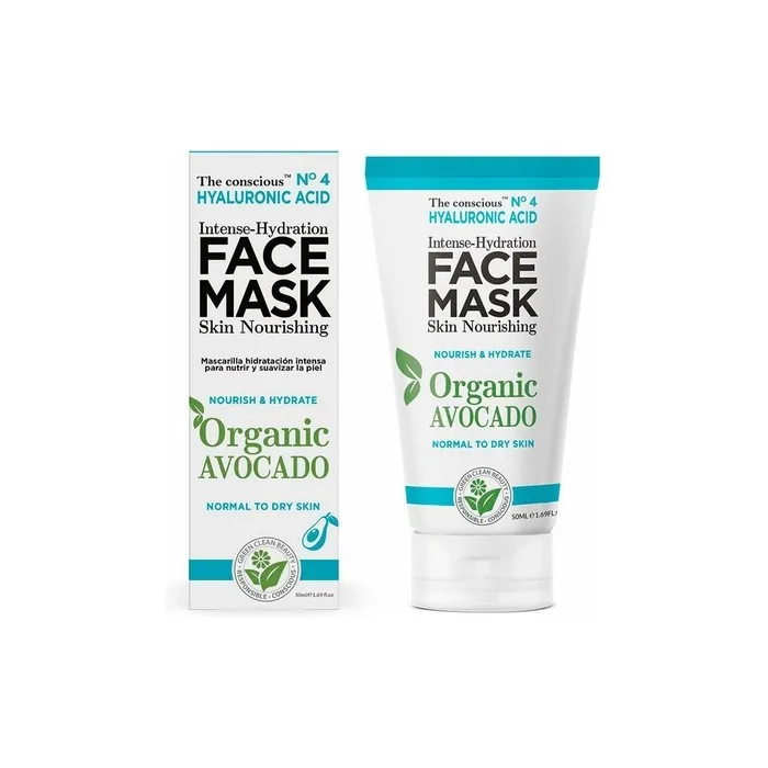 The Conscious Hyaluronic Acid Intense Hydration Face Mask Organic Avocado 50ml