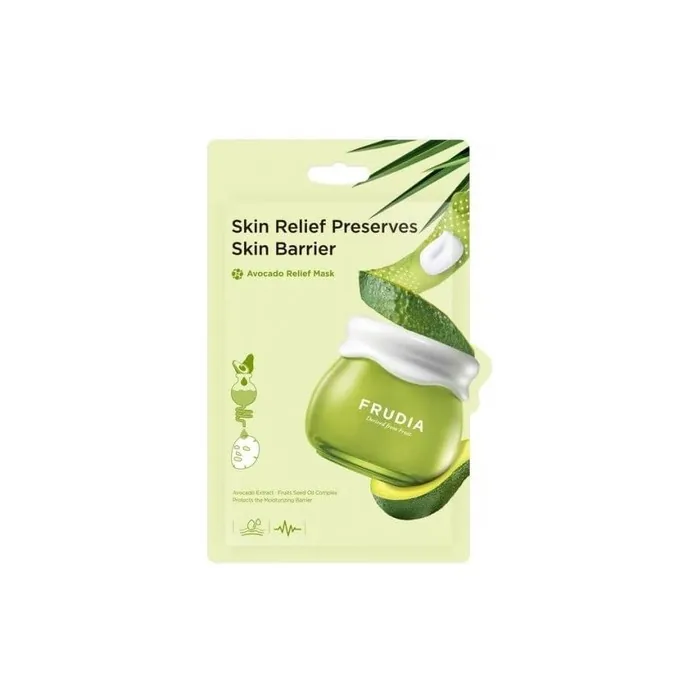 FRUDIA Soothing Avocado Relief Face Mask Fast Relief Line for Sensitive Skin Recovers Skin Vitality Moisturizes and Protects Skin