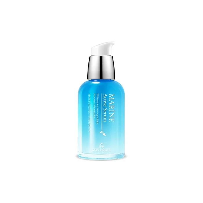 THE SKIN HOUSE Marine Active Serum 1.69 fl.oz Deep Hydration Moisturizing Ceramide Hyaluronic Acid Algae Pearl Korean Skin Care 50ml