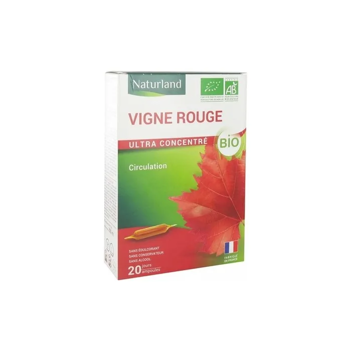 Naturland Organic Red Vine Circulation 20 Drinkable Phials 10ml
