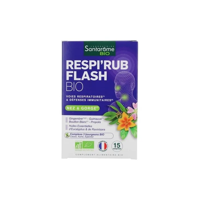 Santarome Respi'rub Flash Bio Food Supplement 15 Tablets