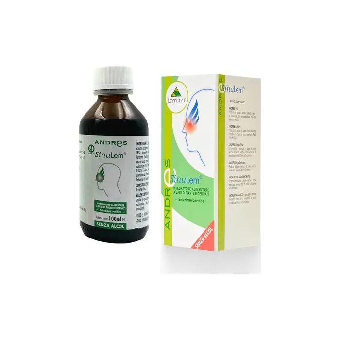 Lemuria ANDRES SINULEM Respiratory Tract Cleansing Balsamic Effect Herbal Supplement 100ml - Made in Italy
