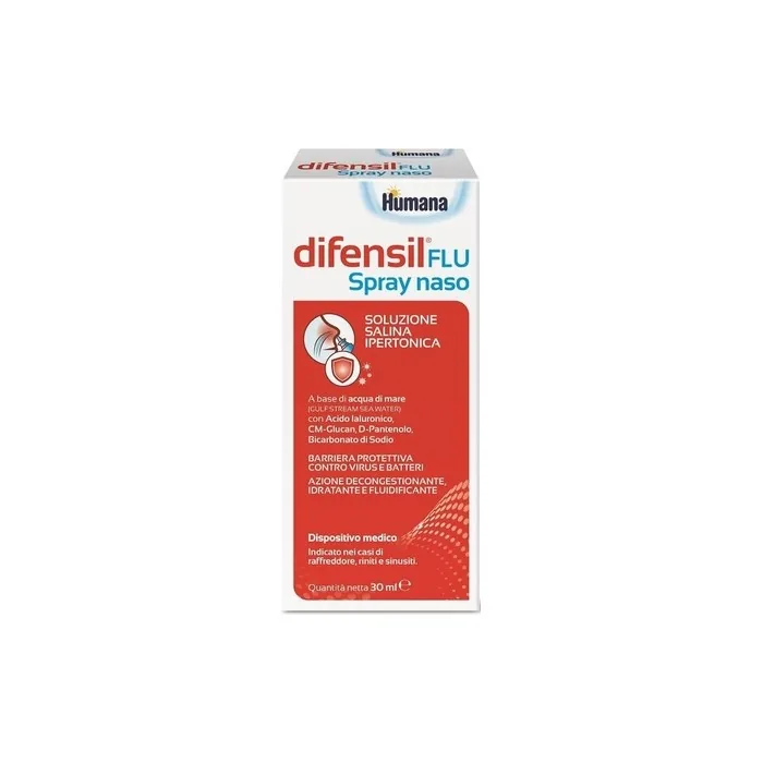 Humana Difensil Flu Nasal Spray Hypertonic Saline Solution 30ml