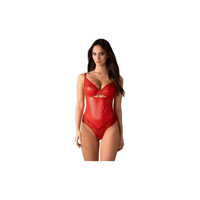 Obsessive Body Aliosa Sensual Red with Noble Shine and Floral Lace