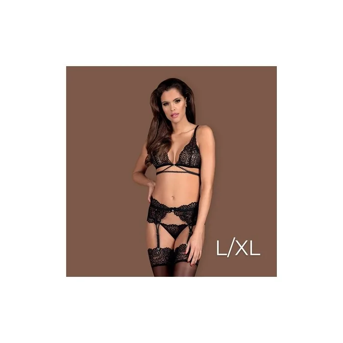 Obsessive Mixty 3pieces Set In Size Lxl And Color Black