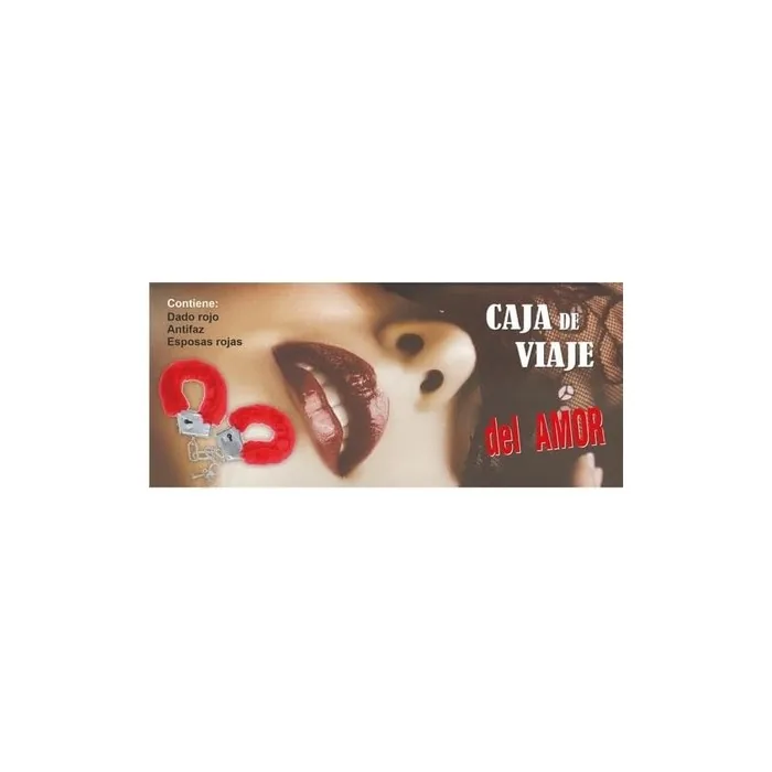 Love Travel Box Red Handcuffs + Dice + Blindfold