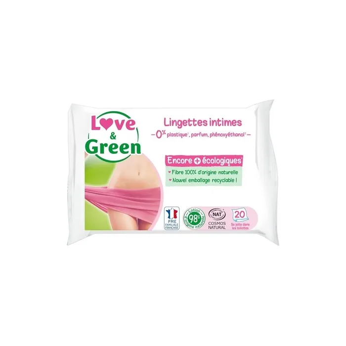Love & Green Intimate Wipes 20 Wipes