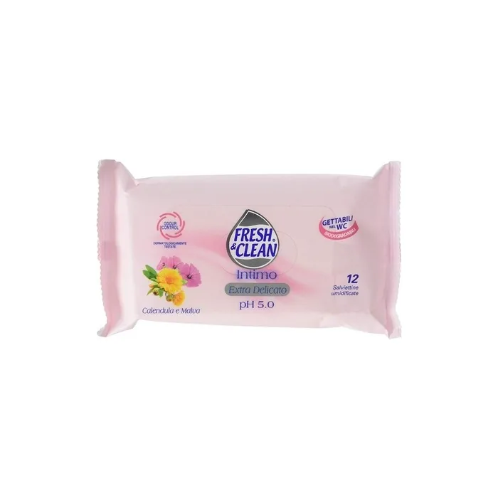FRESH & CLEAN Intimate Cleansing Wipes 12 Pieces - Intimate Line