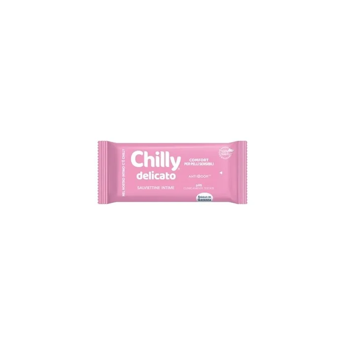 Chilly Delicate Intimate Hygiene Wipes 100% Biodegradable Fabric PH 5 Gentle Clinically Tested Pack of 12 Wipes