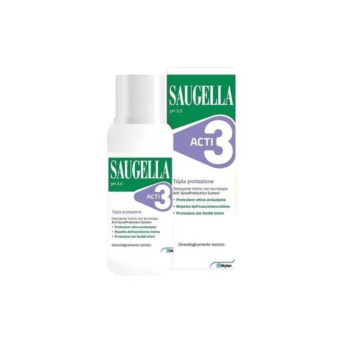 Saugella Acti3 pH 3.5 Intimate Detergent Triple Protection 250ml