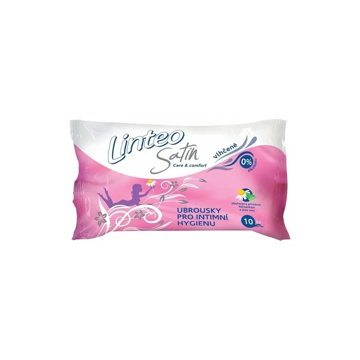 LINTEO Satin Intimate Moist Wipes 10 Pieces