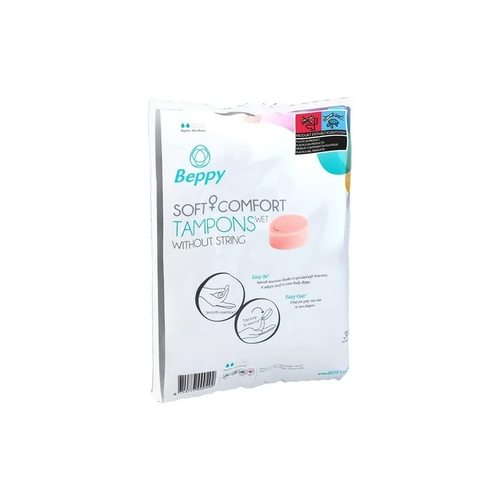 Beppy WET Soft and Comfort Tampons 30 Pack - Hygienically Packed for More Freedom During Periods