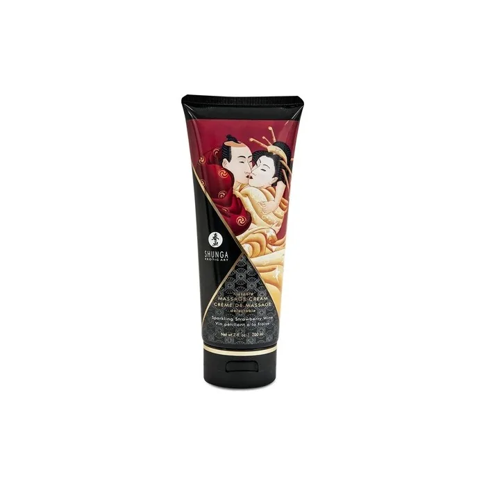 Shunga Strawberry Cream Massage with Cava 200ml
