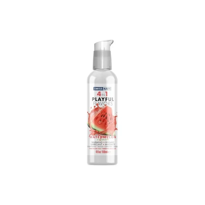 4 in 1 Playful Flavors Watermelon Water Based Flavored Lubricant 4 fl oz