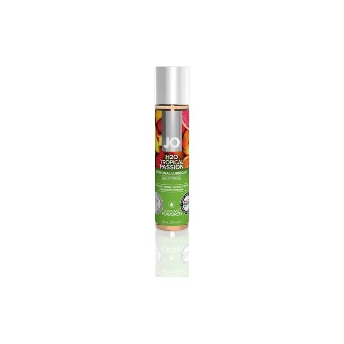 SystemJo Flavored H2O Tropical Passion Water-Based Lubricant with Exotic Fruit Flavor/Scent 30ml/1 fl.oz