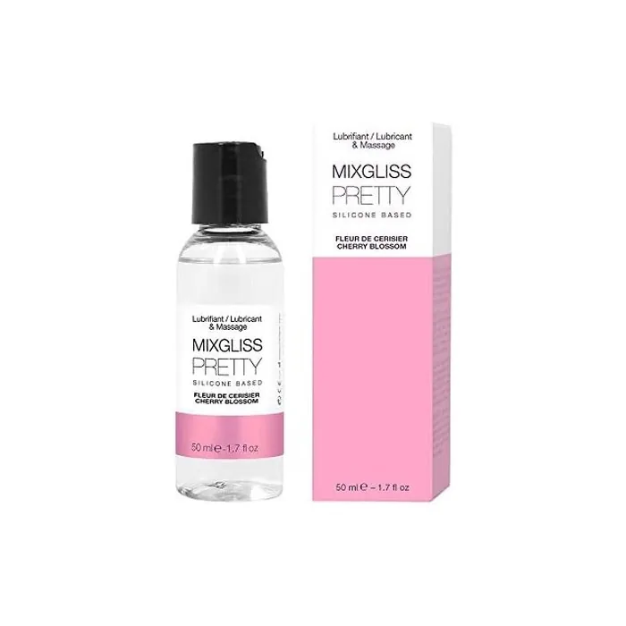 MIXGLISS PRETTY Premium 2-in-1 Silicone-Based Massage Oil and Lubricant 50ml Cherry Blossom