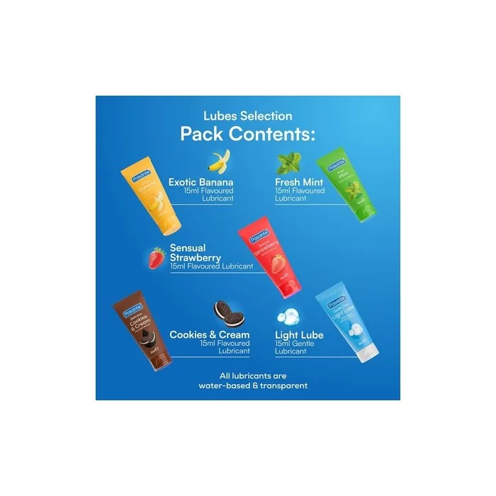 Pasante Mini Lubes Fun Pack Condom Friendly Personal Lubricants Mixed